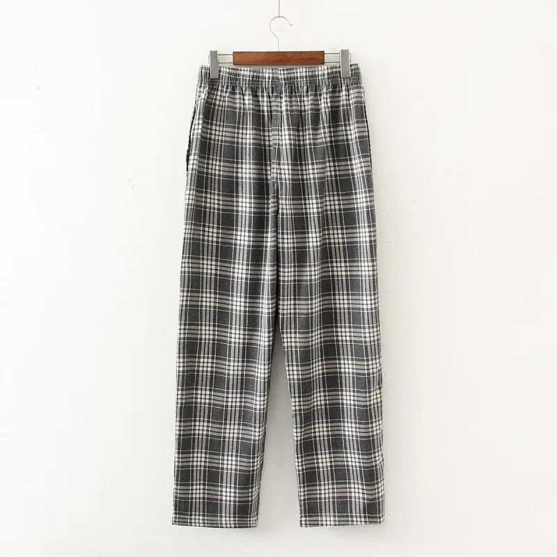 Pajama Pants Mens Pants Spring Autumn Men 100% Cotton Sleep Bottoms Male Top Quality Trousers Men Casual Plaid Pantalon Pijama Hombre Pants S-XXL