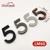 58mm Modern Grey Door Plate Plaque Number House Hotel Door Address Digits Sticker Plate Sign ABS plastic 0123456789 ► Photo 1/6