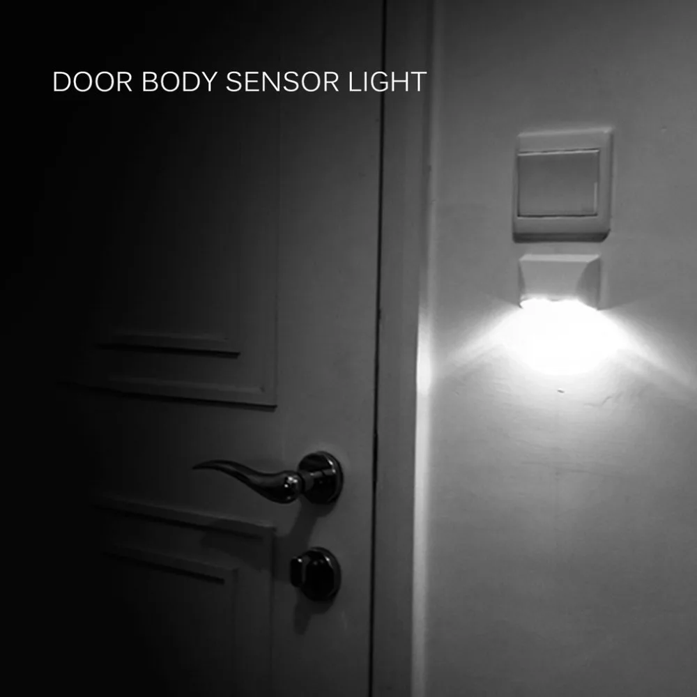 

4 LED Body Motion Sensor Wall light Led night light Battery power Closet Stairs Basement Hallway Wall Cabinet light