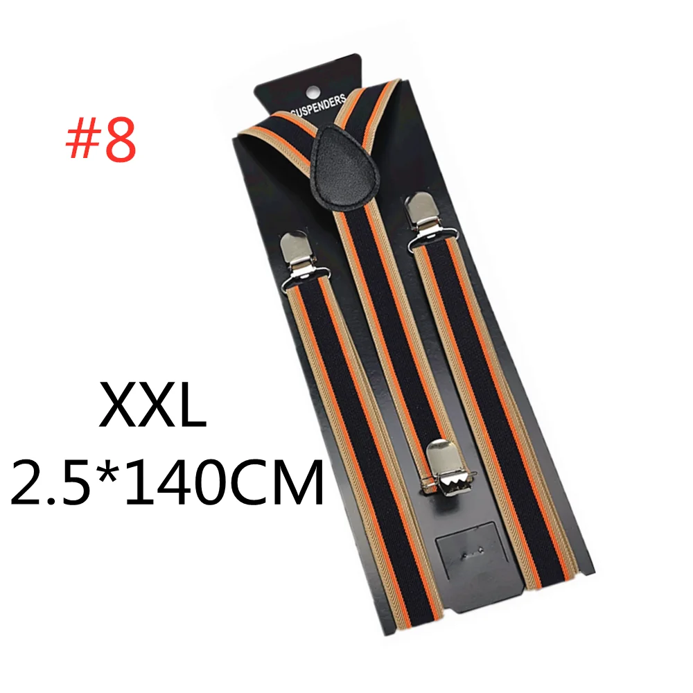 Color 8-140cm Новинка; подтяжки для мужчин, женщин, мальчиков и девочек; цвет красный, белый, Радужный; разноцветные подтяжки в полоску; подтяжки для взрослых и детей; Y-back; подтяжки - Цвет: Color 8-140cm
