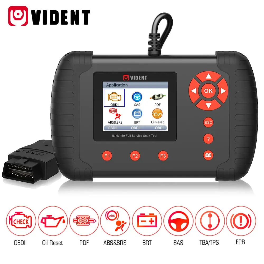 VIDENT iLink450 автоматический EPB Oil Service диагностический сканер ABS SRS Reset DPF конфигурация