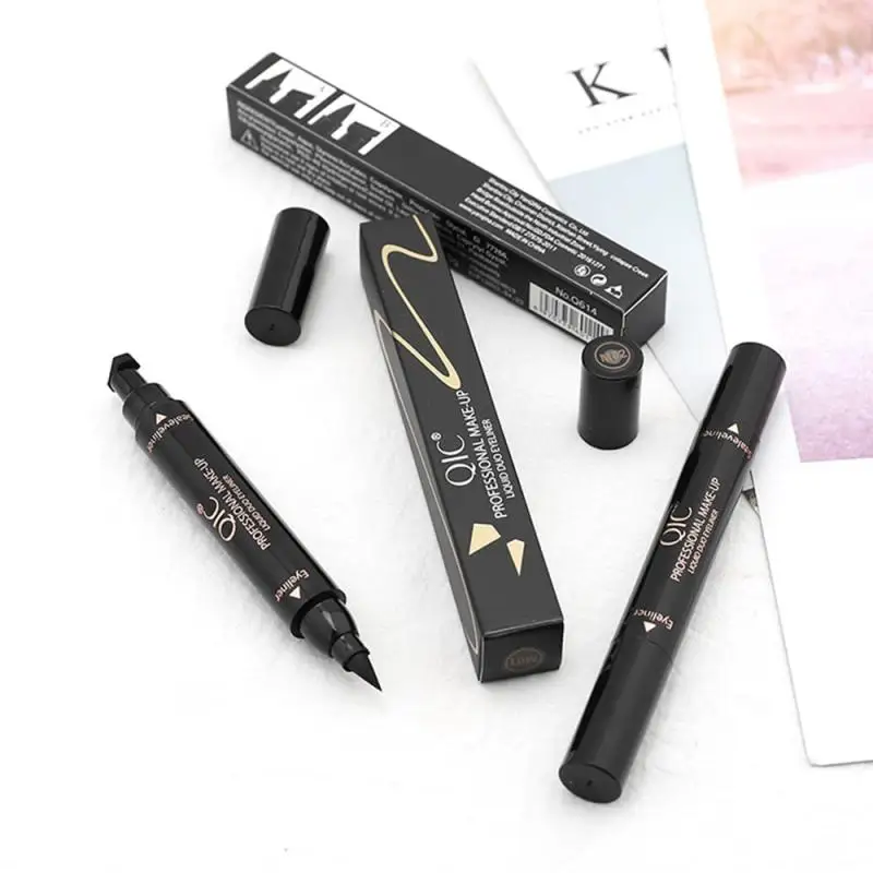 1Pc Double-Headed Seal Black Eyeliner Triangle Seal Eyeliner Stamp Waterproof Black Liquid Eyeliner Eye Makeup TSLM1