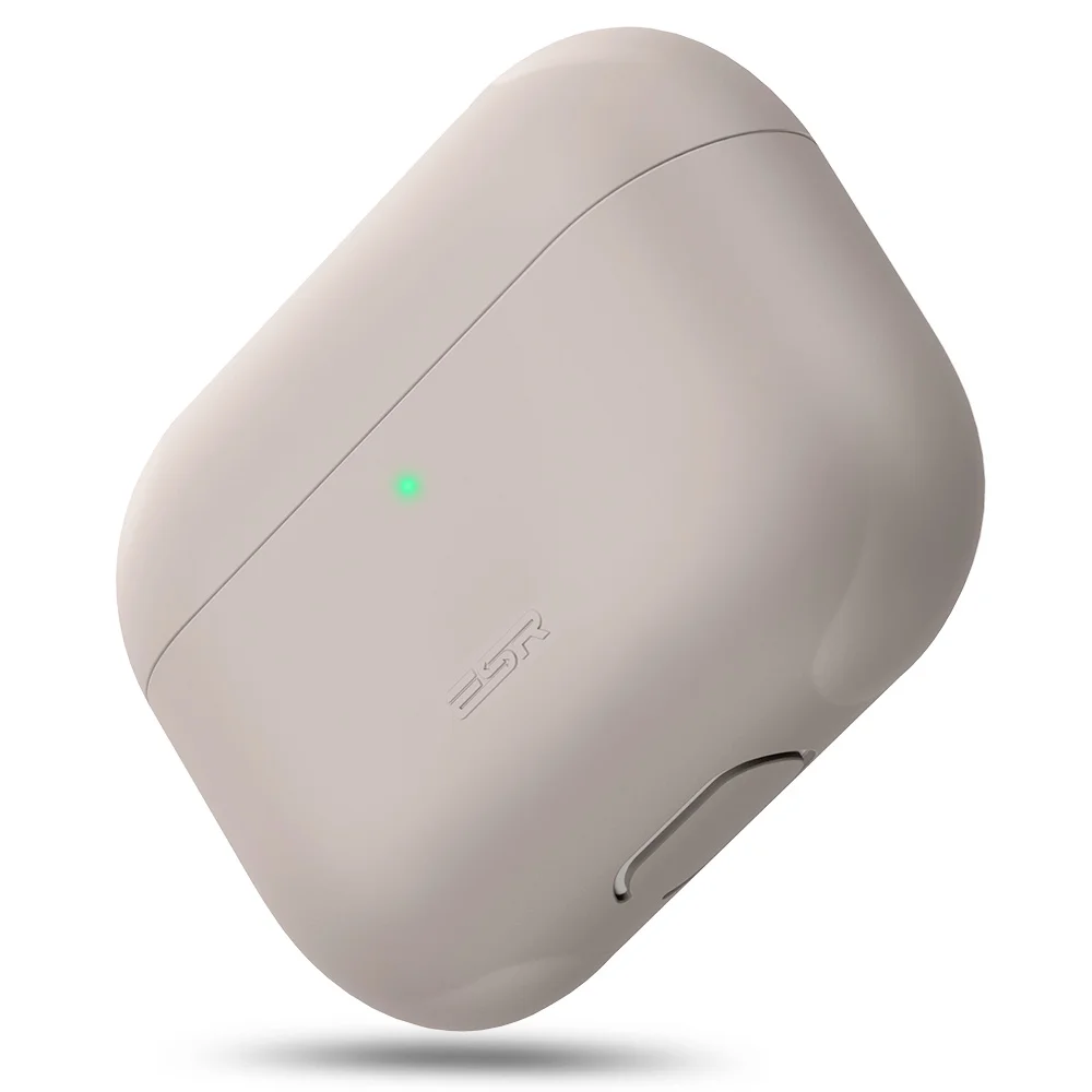 ESR Ультратонкий силиконовый чехол для Airpods Pro, защитный чехол для гарнитуры, видимый передний светодиодный чехол для наушников Apple, чехол для Airpod Pro - Цвет: Gray