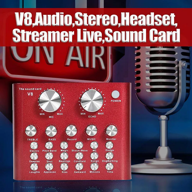 

2019 Wholesale V8 Mobile Phone Desktop Sound Card DSP Chip 12 Sound Effects Eliminate Original Sound Card H-best