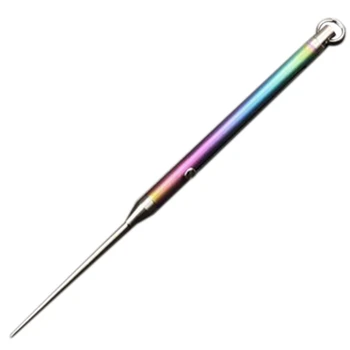 

Titanium Alloy Outdoor Edc Push-Pull Spring Design Toothpick Holder with Toothpick Holder Ultra Light Portable Multi-Function Fr