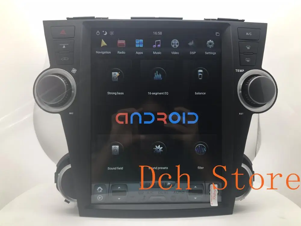 12 1 дюймов Вертикальный стиль Тесла Android 9 0 автомобильный DVD GPS для Toyota Highlander 2008 2014