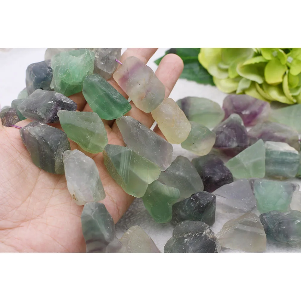 10x14mm-12x16mm AAAAAA Natural stone Faceted Irregular shape loose beads Fluorite Crystal string beads 15