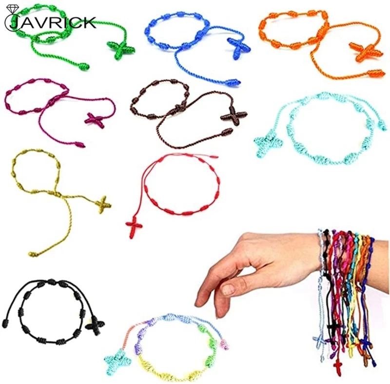 Pulsera de cuerda roja del Tíbet, de 7 amuleto, ajustable, Kabbalah, para protección, buena suerte, 12 Uds.|Pulseras de amuleto| - AliExpress