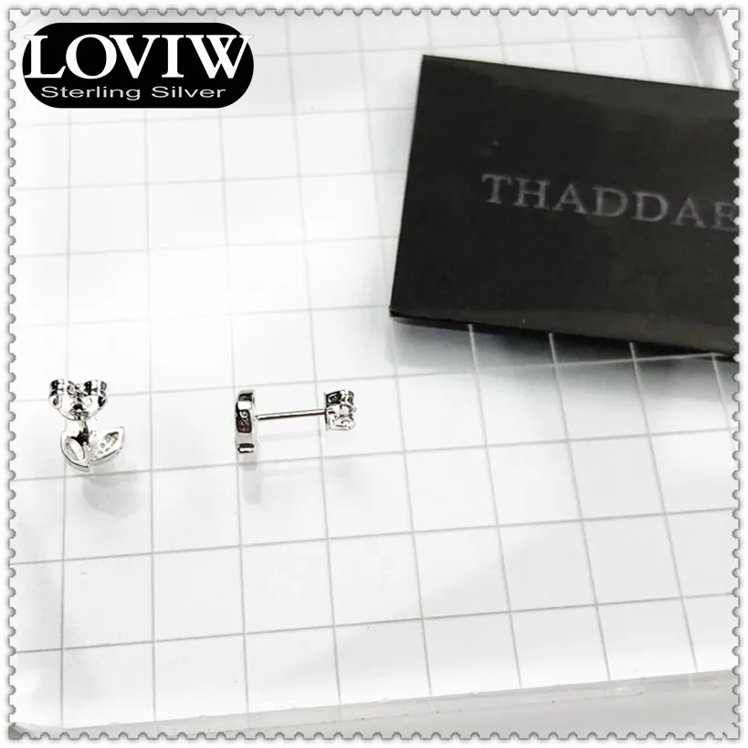 Серьги-гвоздики в форме листьев Thomas SABOR, европейский стиль, модные украшения для ушей для женщин, модный подарок, 925 пробы, серебро