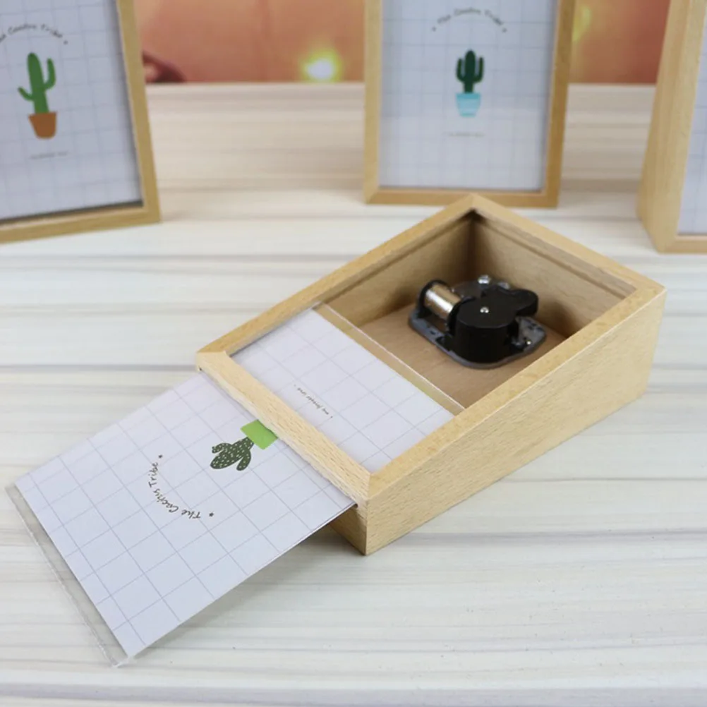 Креативный бук музыкальная шкатулка счастливый кактус фоторамка Музыкальная шкатулка Бытовая Сделай Сам деревянное ремесло Рабочий стол для дома вечерние(случайный узор
