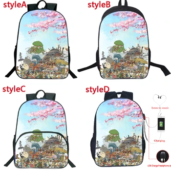 

New 4 Styles Totoro Backpack Boys Girls Miyazaki Hayao Comic School Bag Students Bookbag Child Schoolbag Teens Rucksack Gift