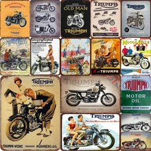 Винтажный домашний декор "Triumph Stets Fahrbereit" винтажные металлические знаки бляшки и знаки домашний декор тарелки Ретро Размер: 20*30 см