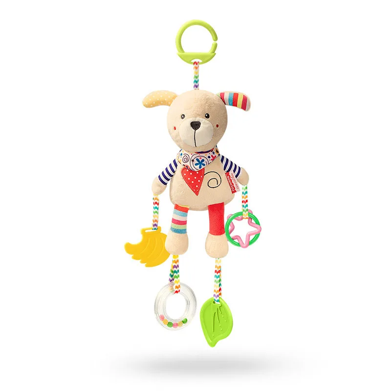 Dog Hanging Toys Мягкие детские игрушки 0-12 месяцев Музыкальная подвеска на коляску кроватку спиральная детская сенсорная развивающая игрушка для погремушки для новорожденного ребенка кровать колокольчик - Цвет: Dog Hanging Toys