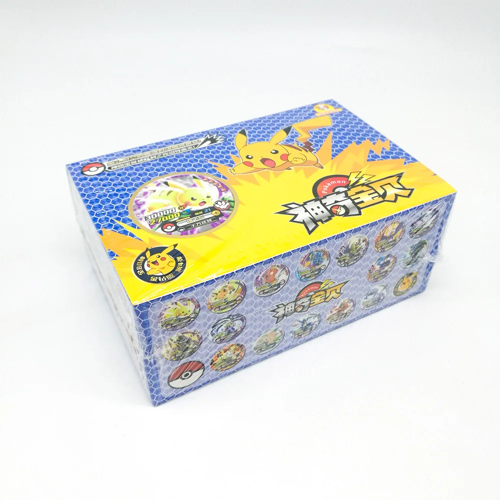 TAKARA TOMY игрушки 288 шт. блестящие Покемон круглые карты коллекции Пикачу флэш-карты 12 шт./кор. 24 коробки/набор Настольная игра для детей подарок