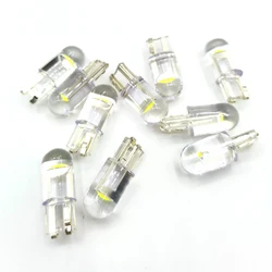 Premium 10PCS COB LED Car Wedge Parking and Instrument Light Bulbs - 12V (Red)