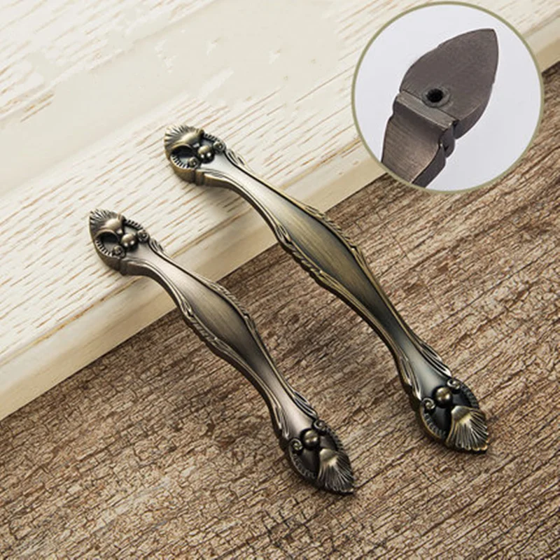 Высокое качество Ретро кухонный шкаф дверная ручка Роскошный ящик стелс рельеф