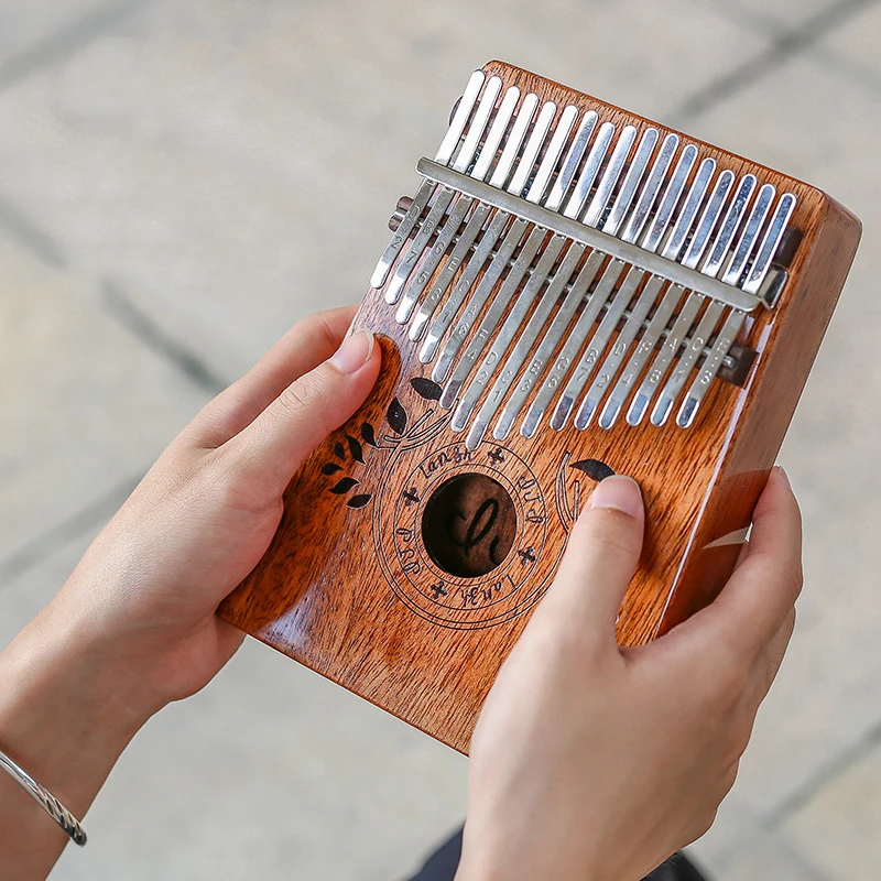 

1 set 17 Key Kalimba with Accessories Solid wood Thumb Piano Africa Musical Instruments for Beginners Mahogany/Bamboo