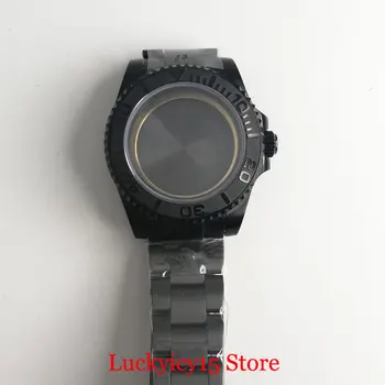 

Top PVD PLated 40mm Watch Case Sapphire Glass Brushed Bezel + Watch Band Fit ETA 2836 MIYOTA Movement