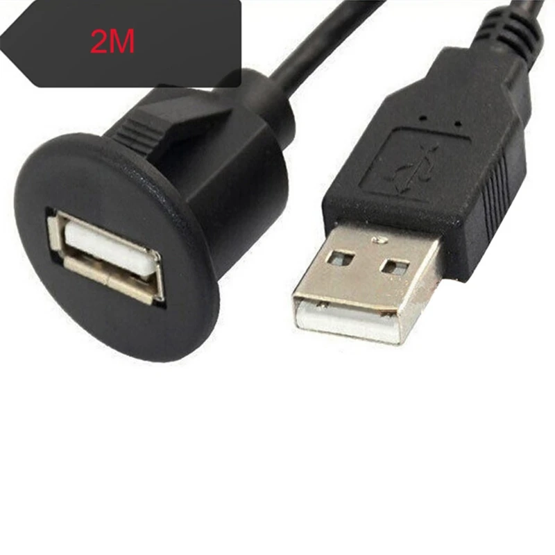 OOTDTY 2 м ПК автомобиля приборной панели крепление USB 2,0 гнездо «Папа-мама» панель расширения кабель