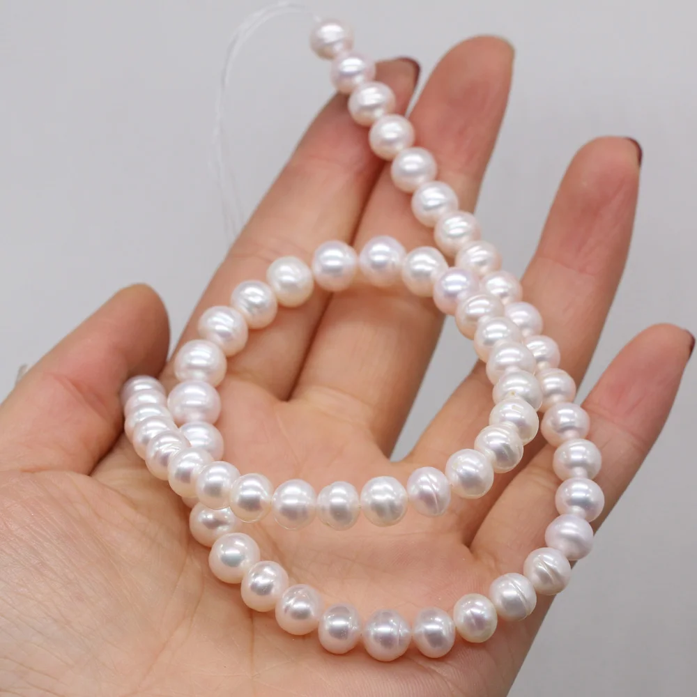 8-9mm AAA 100% Natural Freshwater Pearls Round Beads Real Pearls for DIY Charms Bracelet Necklace Jewelry Making Strand 36cm