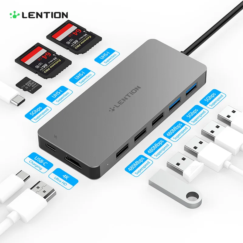 Ceny Lention koncentratora USB do wielu USB 3.0 adapter hdmi stacja dokująca dla MacBook Pro 13.3 akcesoria USB C typu C 3.1 Splitter 3 Port USB C HUB