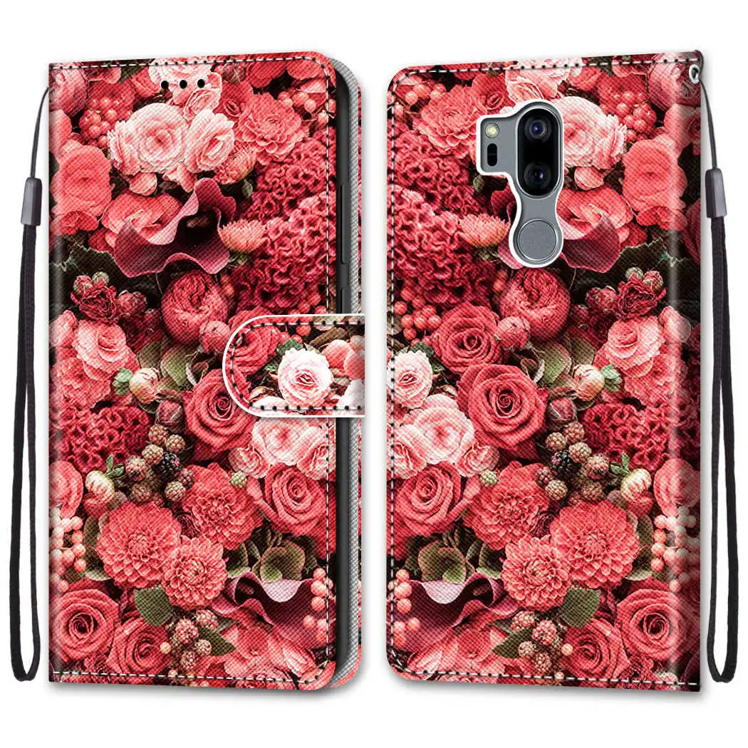18 Чехол ThinQ из искусственной кожи для LG G7 ThinQ G8 ThinQ G7 Plus, чехол с цветочным рисунком для LG Q60 K50 K12 Prime Capa - Цвет: 18