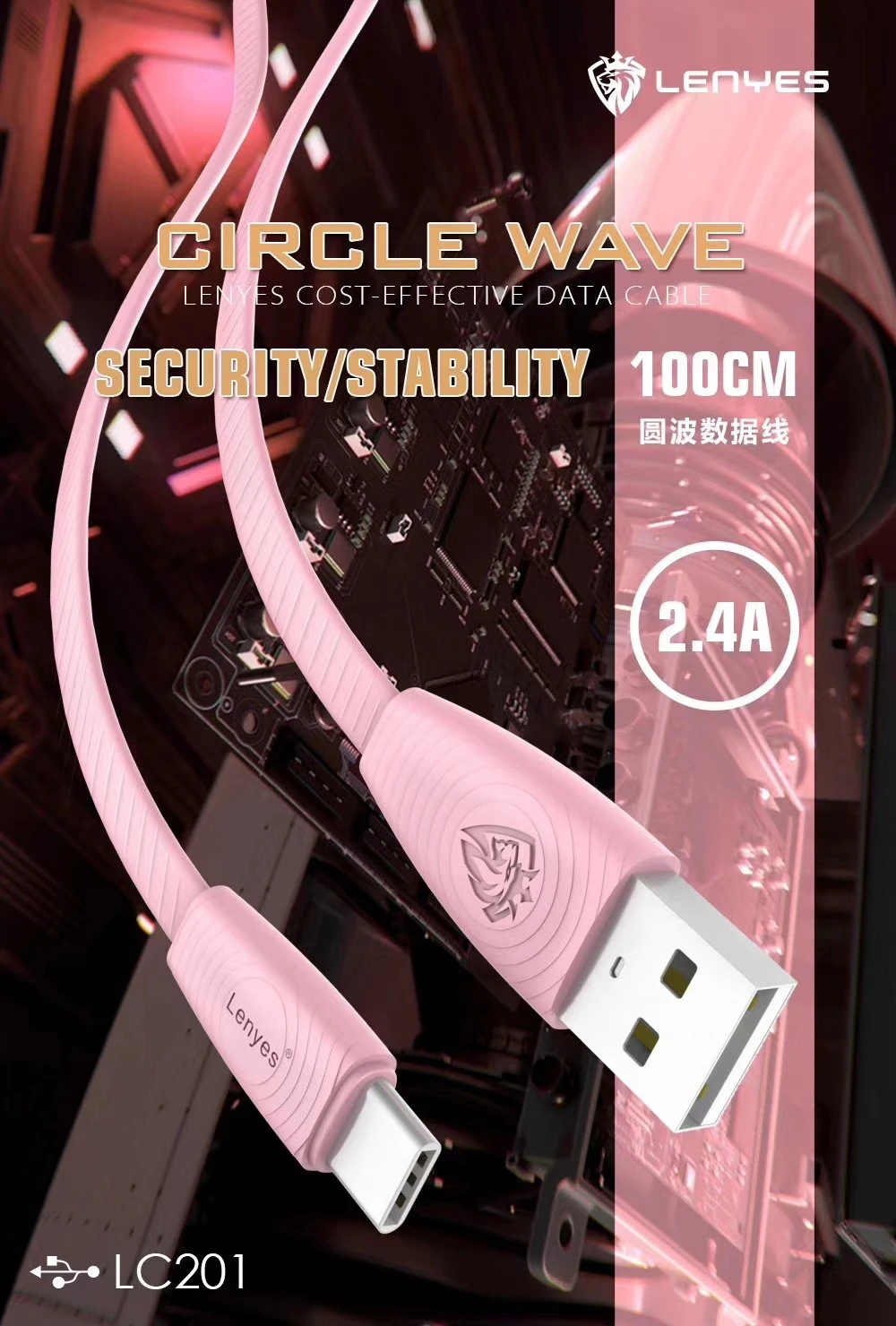 Lenyes TPE Android кабель для мобильного телефона Micro V8 type C iOS USB кабели для iPhone X XS MAX XR Быстрая зарядка линия данных 100 см LC201