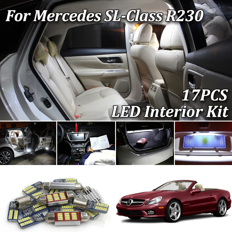 Комплект светодиодных ламп для внутреннего освещения Mercedes Benz SL class R230 SL500 SL600 SL55 AMG