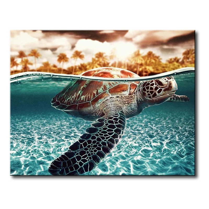 Paint By Numbers DIY Acrylic Painting Kit for Kids &amp Adults Beginner - 16x20 Inch Tortoise (Without Frame) | Дом и сад