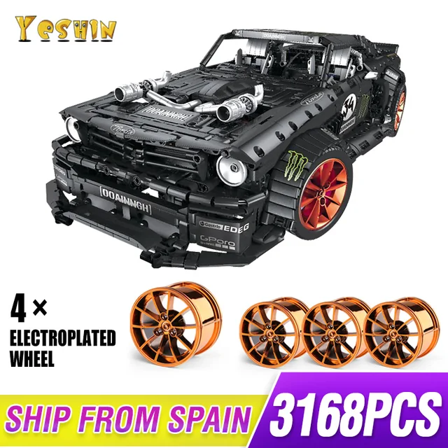  US $84.00  2019 New 1965 Ford Mustang Hoonicorn Racing Car fit Technic MOC-22970 FIT Lepining 20102 building b