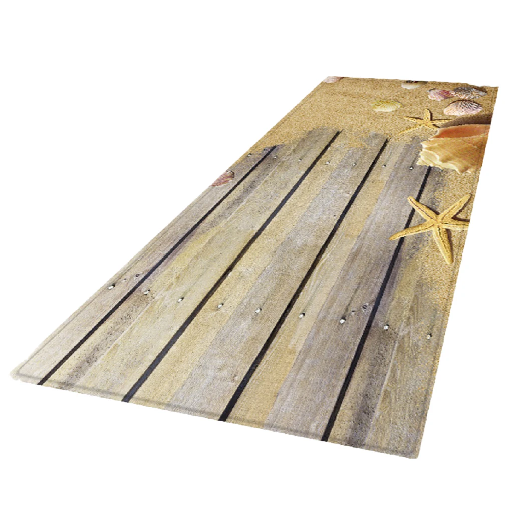 Non-Skid Hallway Runner Rug 3D Photo Printed Bedside Floor Carpet Door Mat 