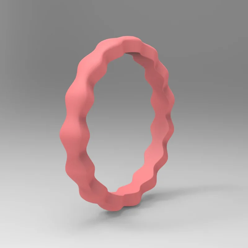 10 шт./компл. волнистые силиконовые кольца гибкие пара Свадебные обручальные резиновые кольца для пальцев пищевая экологическая силикона 3 мм ширина