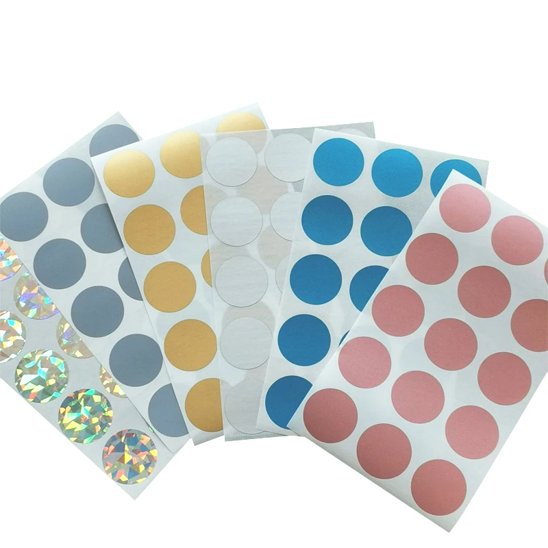 

150Pcs/pack Round Sticker For Party Activity Favors Scratched Stripe Card Film Sealing Stickers
