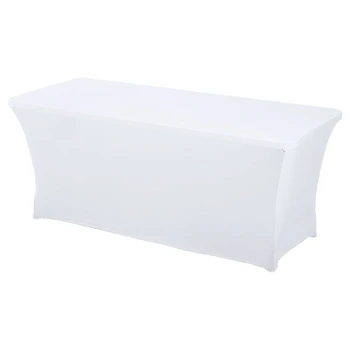 

Promotion! Stretch Lycra Spandex Tablecloth Table Cover for Wedding Party Banquet White 4Ft
