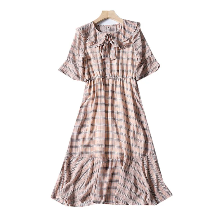 

A Generation of Oil Painting GIRL'S Retro Pattern Large Lapel Waist Hugging Chiffon Dress Entity