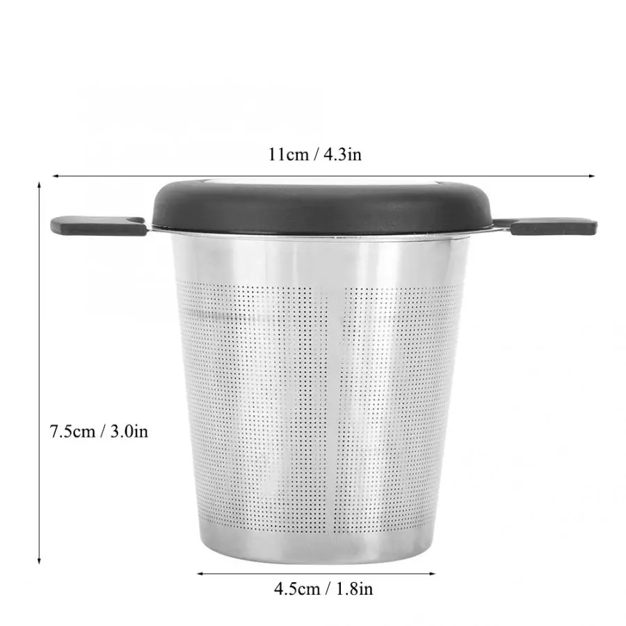 304 Нержавеющая сталь фильтр для чайной кружки Infuser Чай аксессуары для ванной комнаты с силиконовой крышкой для дома и сада