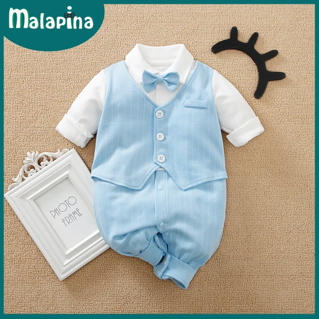 Malapina Baby Boy Romper Kids Summer Spring 0-24M Age Infant Gentleman Toddler Newborn Outfits Baby Girls Clothes 2021 Like the picture