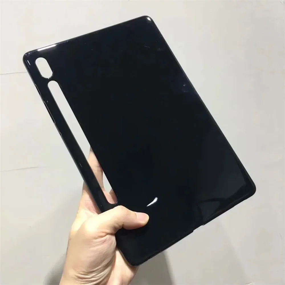 Черный Для samsung Galaxy Tab S6 10,5 SM-T860 T865 чехол мягкий силиконовый прозрачный ТПУ ударопрочный чехол для планшета защитный чехол+ ручка - Цвет: Черный