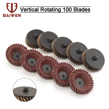 

10Pcs 2'' Flap Disc Wheel Type R Roloc Threaded Twist Lock For Metal Remove Rust Polishing Tool #80