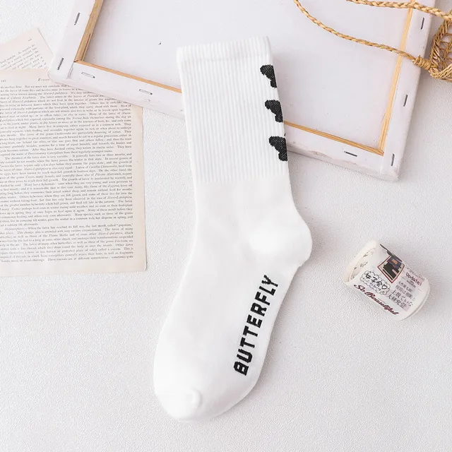 Cartoon socks retro cute bow print white black couple calcetines funny harajuku fashion women cotton long skarpetki chaussette 6