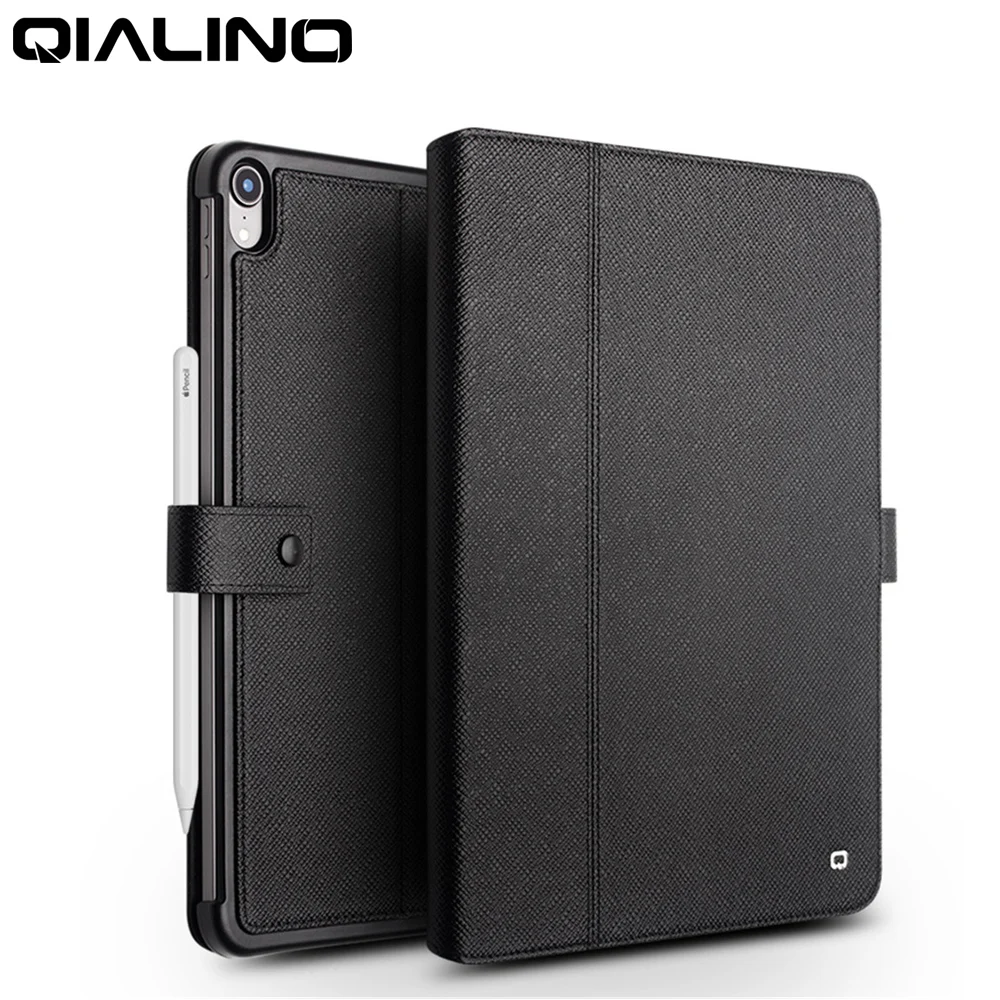 

QIALINO Genuine Leather Ultrathin Case for iPad Pro 12.9 2018 Flip Stents Dormancy Stand Cover Card Slot case for iPad Pro 11