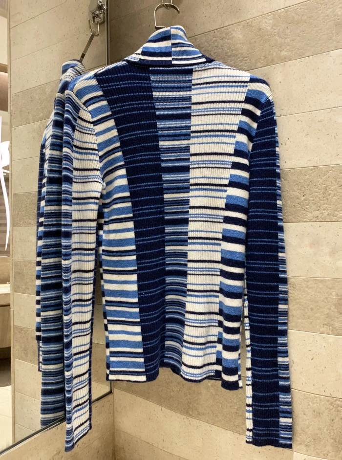 Plaid color matching high neck sweater cashmere+ wool blend slim bottoming shirt high quality women's high stretch sweater