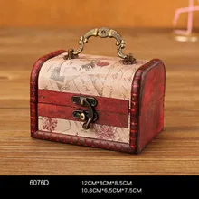  Women Vintage Wood jewelry Box Female Girls Mini Small Makeup Case Ladies Necklace Earring Ring Storage Organizer Holder Gifts 