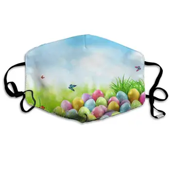 

Mouth Mask Colorful Eggs in Floral Print Masks - Breathable Adjustable Windproof Mouth-Muffle, Camping Running for Women and Men