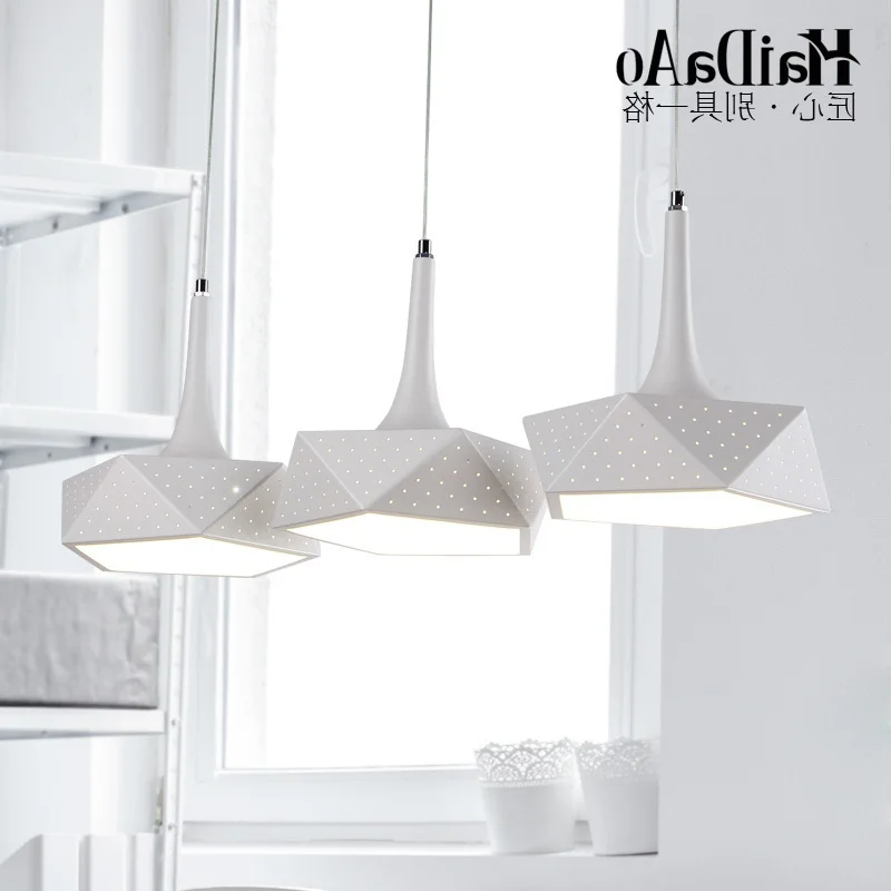 

Modern Minimalist White Iron Led Bar Pendant Light Dining Room Coffee Restaurant Hanging Lamp Droplight 110-240v Drop lustre