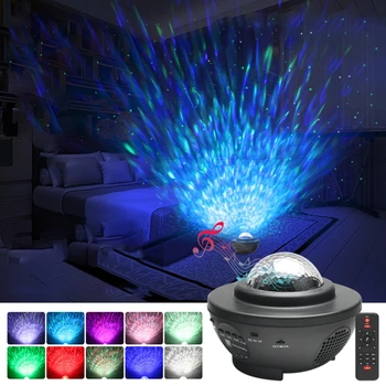 

Star Projector Ocean Wave Night Light Projector with Remote Control Auto-Off Timer Star Projector with LED Bluetooth Speaker
