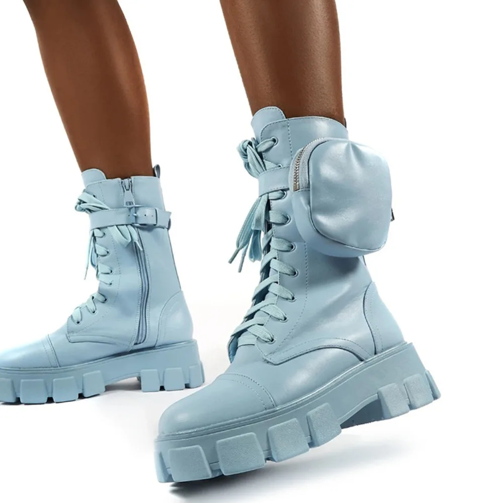 Rimocy-Women-Pink-PU-Leather-Motorcycle-Boots-Pocket-Chunky-Lace-Up-Ladies-Ankle-Boots-Autumn-Winter