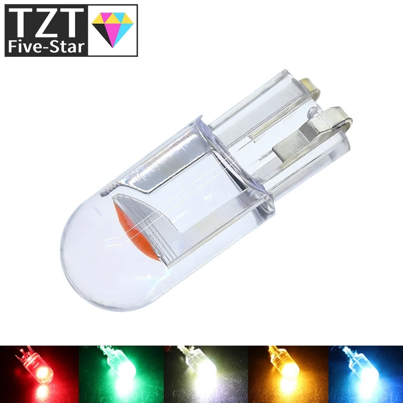 W5W 194 T10 Glasgehäuse COB LED Autobirne 3000K 6000K Weiß Grün Blau Rot Keilförmige Kennzeichenleuchte Innenraumbeleuchtung Weiß Diedo – Detail 6