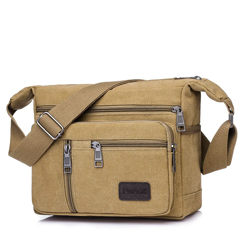 

New Style Canvas MEN'S Single-shoulder Bag Korean-style Waterproof Large-Volume Shoulder Bag Women's Outdoor Travel Single-shoul