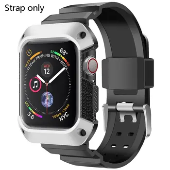 

Suitable For Apple Watch 4 Two-Color Tpu Anti-Drop One-Piece Wristband Protective Case Integrated Strap